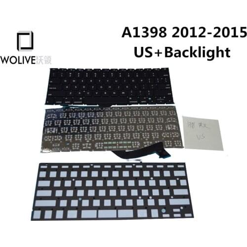 Wolive Genuine US Brand new Keyboard language version US For Macbook Pro Retina 15" A1398 2012~2015 with backlight Replacement