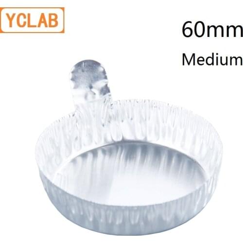 YCLAB 10PCS 60mm Weighing Tray Dish Disk Medium Aluminum Foil with Handle Laboratory Chemistry Equipment