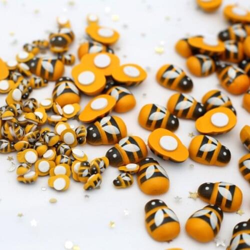 Yellow Imitation Bee Mini Adhesive Wood Sticker Festival Wedding Party DIY Handmade Childrens Gifts Home Wall Lamp Decoration