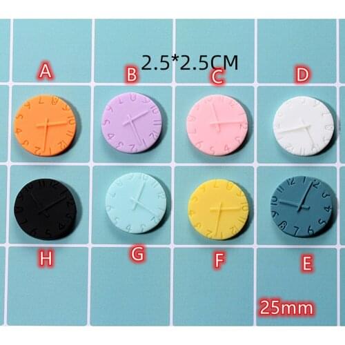 Cabochon Clock Colorful 20Pcs Resin Cute Clocks Craft Flat Back Embellishment Cabochons Craft Decoden