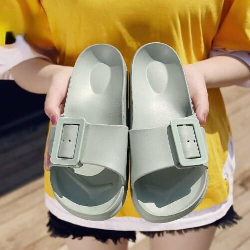 NAN JIU MOUNTAIN 2020 Beach Slippers Women Flat Solid Color Casual Shoes Outside Sandals Non-Slip Comfortable Sole Simple