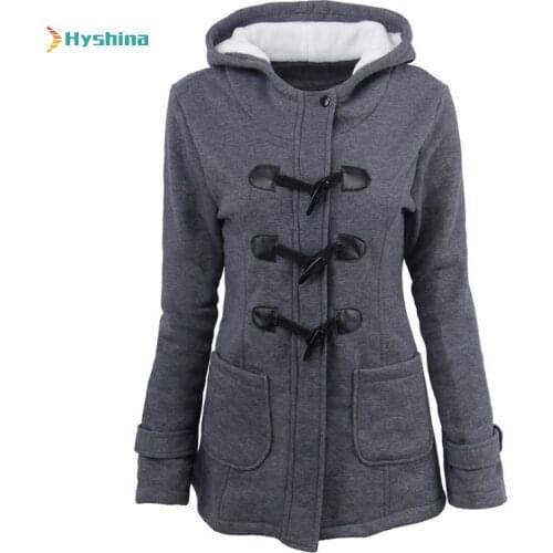 Womens Autumn and Winter Coat Womens Thickened Hooded Jacket Cotton Padded Jacket