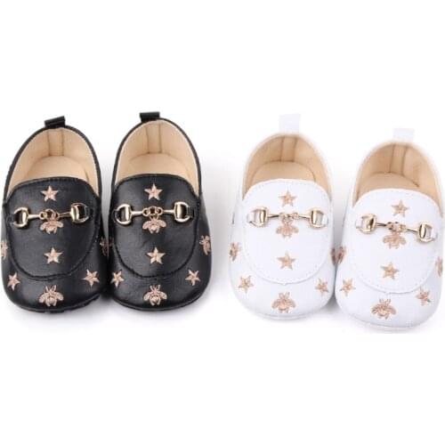 FREE SHIPPING Baby Girl Infant Cute Fashion Pentagram Pattern Peas Shoes Infant PU Leather Soft Bottom Toddler Boy Walkers Shoes