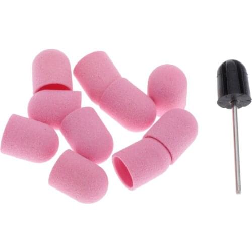 10pcs Manicure DIY Nail Files Sanding Caps/Bands Grinding Mandrel Bit