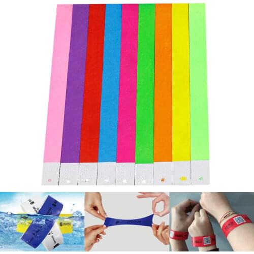 100 Pcs Count TYVEK Wristbands 3/4" PAPER WRISTBANDS for EVENTS