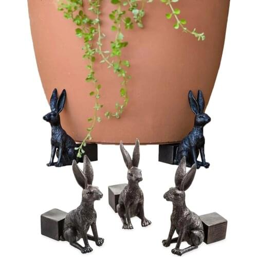 3pcs Plant Pot Stand Dog/cat/rabbit Statue Flower Pot Planter Rack Pot Support Foot Handmade Garden Decoration