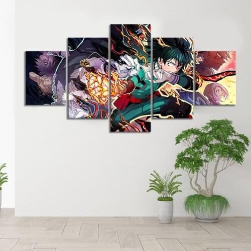 5 Piece Wall Art Canvas Prints Anime Hero Modular Pictures Manga Posters Home Decor Modern Living Room Decoration Painting