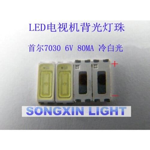 50pcs FOR Repair Sony Toshiba Sharp LED LCD TV backlight Seoul SMD LEDs 7030 6V Cold white light emitting diode STWBX2S0E