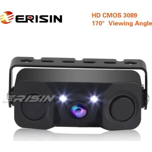 Erisin ES568 HD COMS 170 Degree Car Auto Reverse Parking Radar Rear View Camera with 2 Sensors