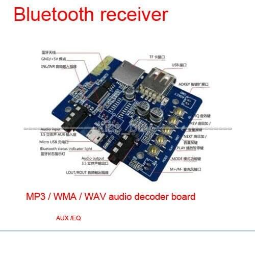 Bluetooth receiver MP3 /WMA/ WAV audio decoder board USB Player / AUX /EQ USB Micro charging