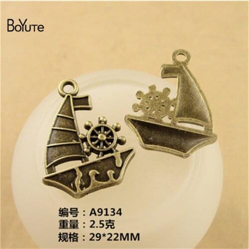 BoYuTe (50 Pieces/Lot) 22*29MM Charms Corsair Pendant Antique Bronze Plated Zinc Alloy fit Bracelet Necklace Diy Metal Jewelry