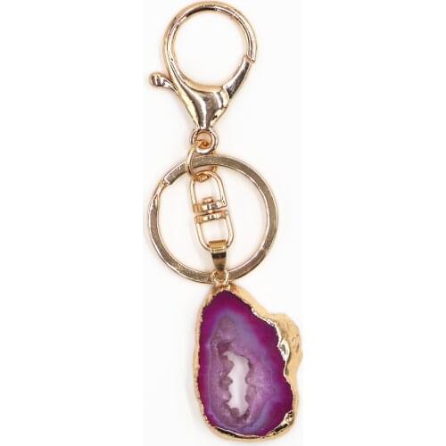Evil Eye Key Chain Fashion Natural Stone Pendant Key Chain Natural Quartz Stone Jewelry Jewelry Gift Keychain