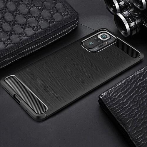 For Redmi Note 10 Case Brushed Soft Silicone Rugged Armor Back Cover For Xiaomi Redmi Note 10 Pro Phone Case