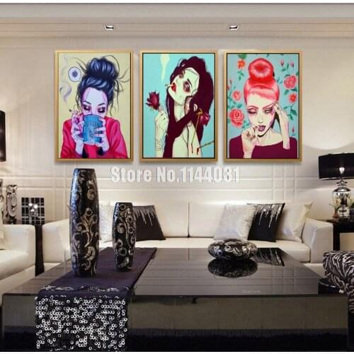DIY 5D Diamond Painting Sexy Doodle Cross Stitch 3D Diamond Stitch Cartoon Girl Tools Kit Full Diamond Mosaic Room Decor
