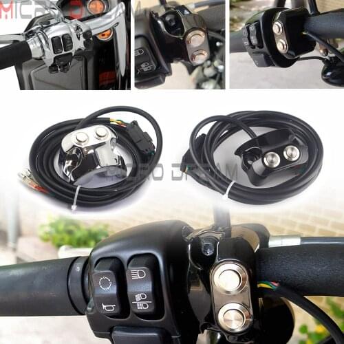 For Harley V-Rod Dyna Sportster 0616-0039 Motorcycle 1" 25mm Handle Bar Switches Button Air Ride Switch Controller Kit w/ 3Wires