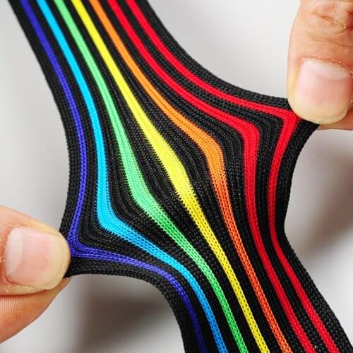 8M Pride Rainbow Stripe Elastic Bands 40MM Elastic Ribbon Belt Clothing Bags Trousers Elastic Webbing DIY Sewing Accessories
