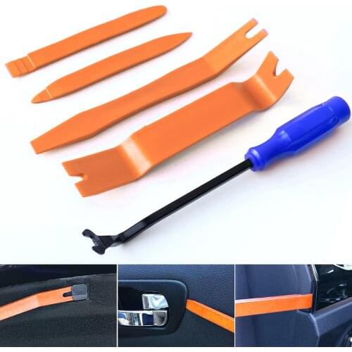 Blue Car Removal Tool + 4pcs/set Portable Vehicle Car Panel Audio Trim Removal Tool Set Kit Practical Car Repairing Hand Tools