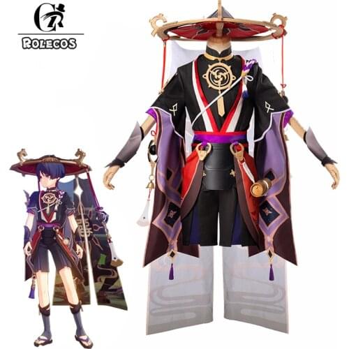ROLECOS Game Genshin Impact Scaramouche Cosplay Costume Balladeer Carnival Halloween Suit Uniform Cartoon Outfit