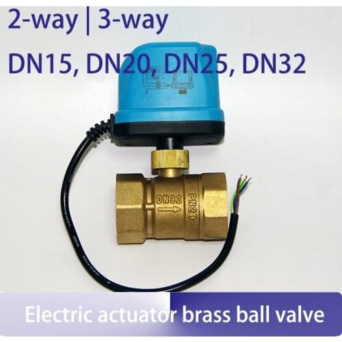 DN20(G 3/4") AC220V electric actuator brass ball valve,Cold&hot water/Water vapor/heat gas 2 way 3way Brass Motorized Ball Valve