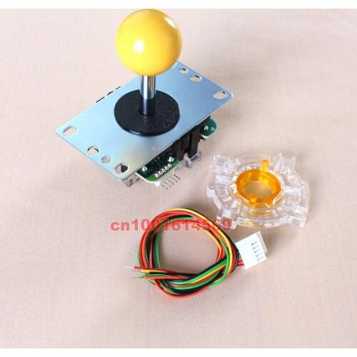 NEW GENUINE SANWA JLF-TP-8YT ARCADE JOYSTICK WITH YELLOW BALL TOP HANDEL FREE SHIPPING WITH SANWA GT-Y GATE
