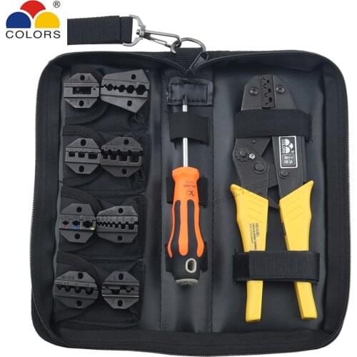 Crimping Pliers 2.8 4.8 6.3 Tube Plug Tabs Connector Non Insulated Nake Flag Terminals Jaws Set Multi-tool Hand Tools Bag Kits