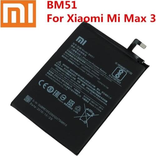 Xiao mi 100% Orginal BM51 5500mAh Battery For Xiaomi Mi Max 3 Max3 BM51 High Quality Phone Replacement Batteries +Tools