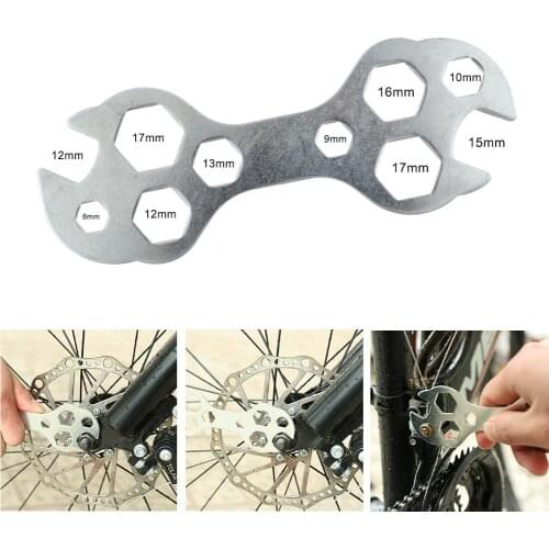 Useful Mini Flat Hexagon Wrench 10 in 1 Bike Hub Bicycle Cycling Cycle Steel Hand Repair Tool Spanner Size 8-17mm