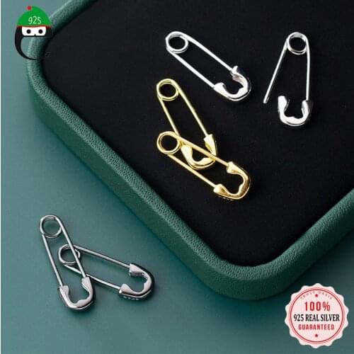 ElfoPlataSi 100% s925 silver earrings mens and womens simple paper clips short earrings trend earrings ear jewelry DD960