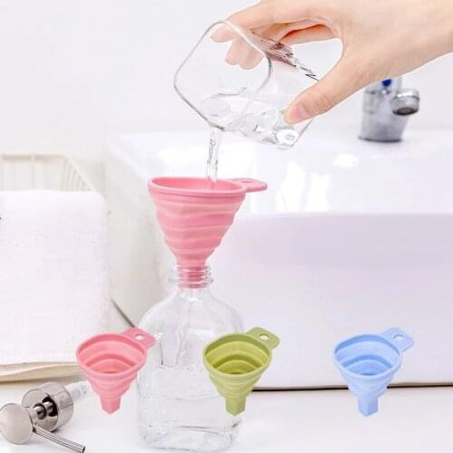 Silicone Gel Folding Funnel Foldable Telescopic Long Neck Funnel Liquid Filling High Quality Food Grade Kitchen Tools