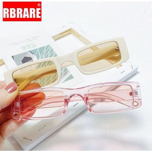 RBRARE Square Sunglasses Women Vintage Small Frame Sunglasses for Women Hip Hop Rectangle Shades for Women Gafas De Sol Mujer