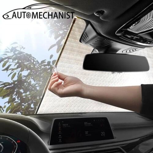 Car Windshield Sunshade Cover Retractable Sun Protection For Car Front Window Sun Shade Auto UV Protector Curtain Accessories