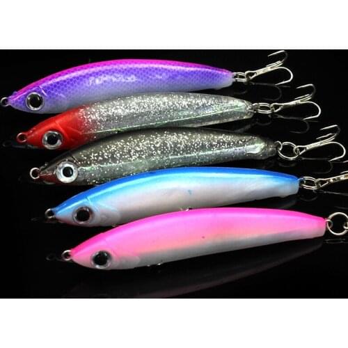 Sinking 14g Pencil-shaped Bait Lures Long-range Throwing Fishing Lure with Fishing Tackle Triple Double Hook deep diving lure