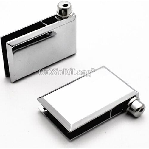 High Quality 2Pairs Chromed Glass Cabinet Hinges Shopping Mall Display Wine Cabinet Door Hinges Install Up and Down for 6~8mm