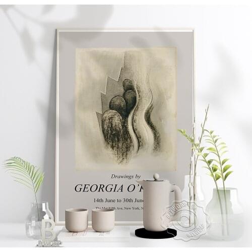 Georgia O'Keefe Exhibition Poster, Number 13 Special An Early Charcoal Drawing O'Keeffe Art Print, Vallarino Fine Art Home Decor