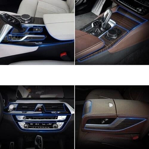 TPU Protective Film Stickers Gear Panel Door Interior Center Console Knob Air Panel Decorative For BMW G30 G38 5 Series 2018