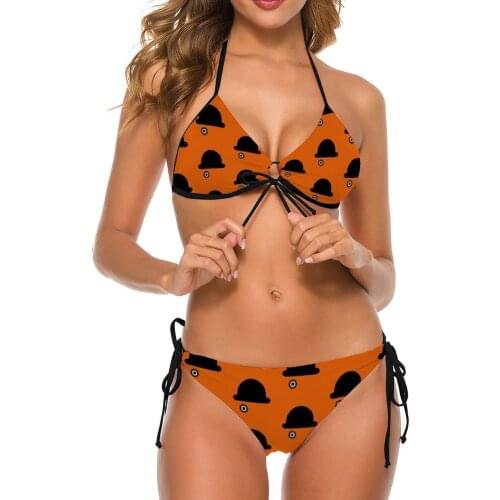 Clockwork Orange Bikini Swimsuit V Shape Teenager Swimwear High Quality Print Summer 2 Piece Bathing Suit