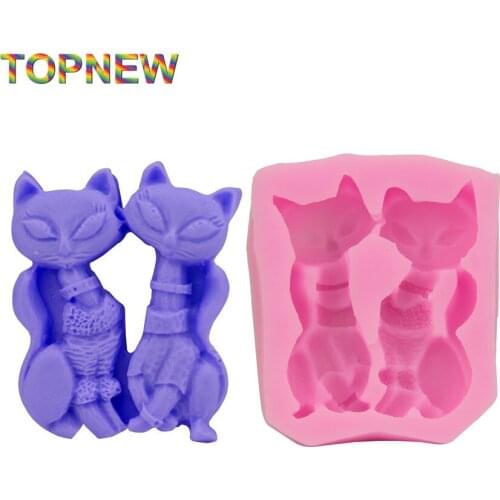 Cartoon fox fondant liquid silicone mold silicone mold 1981