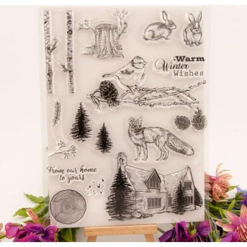 1pc Winter Animals Transparent Clear Silicone Stamp Seal Cutting DIY Scrapbook Rubber Coloring Embossing Diary Decor Reusable