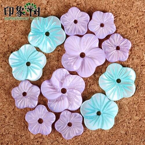 10pcs 10/12/14mm Chic Colorful Flat Flower Shell Beads Natural Flower Vein Curved Seashells Spacer Bead DIY Jewelry Making 1924