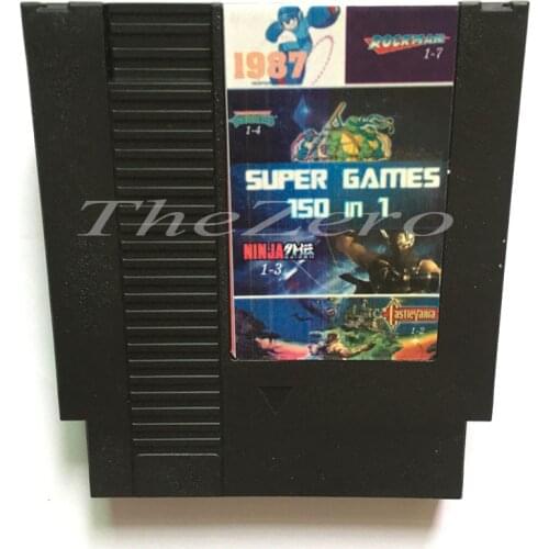 150 in 1 Video Game Card Rock Man Ninja Castlevania etc. in 1for 8 Bit 72 Pin System Console EU/US Universal Version Game Player