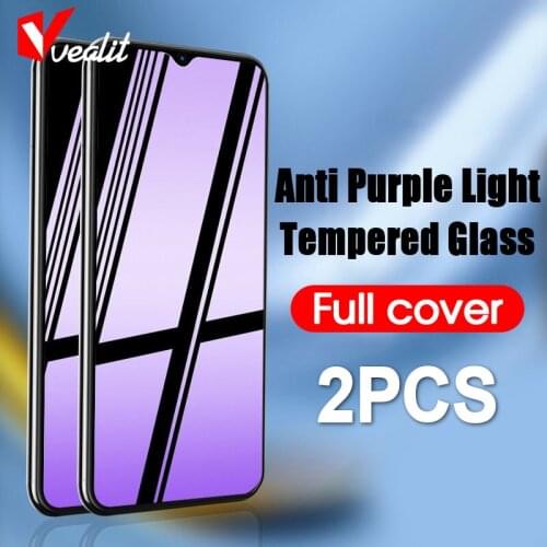 2Pcs Anti Purple Light Glass for OPPO Reno 6 5 4 SE 6Z A53s A95 A94 A35 A74 Screen Protector Realme X7 Max Q3 Pro C11 Narzo 30a