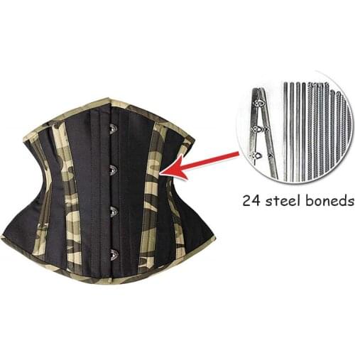 24 Steel Boned Corset Sexy Support Chest Gothic Underbust Corsets Waist Trainer Bustiers Slimming Shaper Body Belt Women Bodice