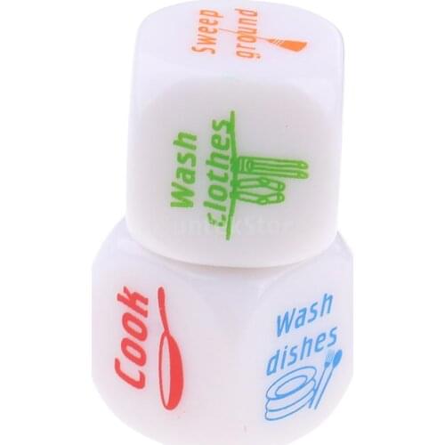 2x Acrylic Household Decider Dice D6 for Family Couples Chores Deciding Toys