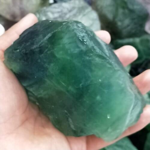 300-700g Natural green Fluorite Raw Gemstone Quartz Mineral Specimen Crystal Original Stone reiki Healing Fish Garden Decorating