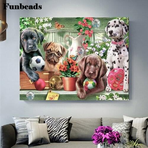 Diy 5D Diamond Painting Cross Stitch Labrador Sharpei Diamond Embroidery Pet Dog Garden Picture Full Square/Round Drill FF5841