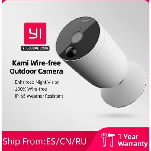 YI Wireless Outdoor Security Kami Camera Wire-Free Battery-Powered Home Surveillance Human Detection with PIR Motion Sensor