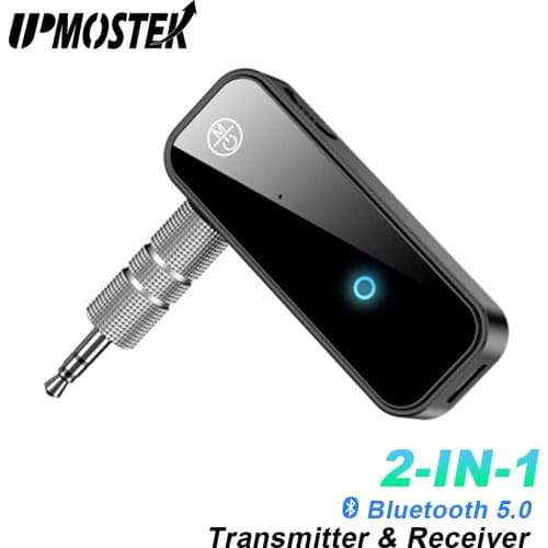 UPMOSTEK 2 in 1 Bluetooth Transmitter Receiver Bluetooth 5.0 Wireless Adapter 3.5mm for Car Sound System Phone Audio Adapter