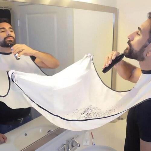 Man Bathroom Apron Male Beard Apron Razor Holder Hair Shave with Suction Cups Attach to Mirror Hairdressing Removal Tools