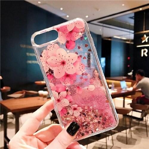 Lovely Flowers Case for Xiaomi Pocophone X2 F1 F2 Pro Cases Glitter Quicksand Petal Phone Cover