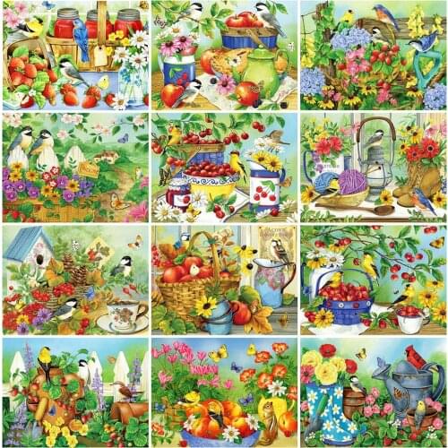 Evershine 5D DIY Diamond Painting Bird Rhinestone Picture Diamond Embroidery Flower Animal Mosaic Sale Home Decorations